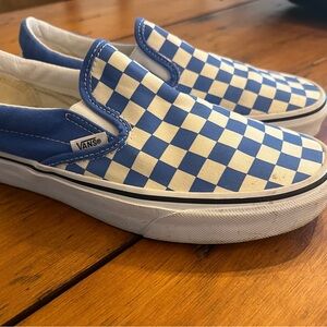 Classic Slip-On Checkerboard Shoe Blue woman’s 9 men’s 7.5